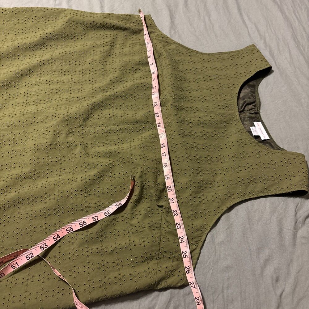 liz claiborne 2x dress Olive Green Eyelet With Pockets - Picture 4 of 8